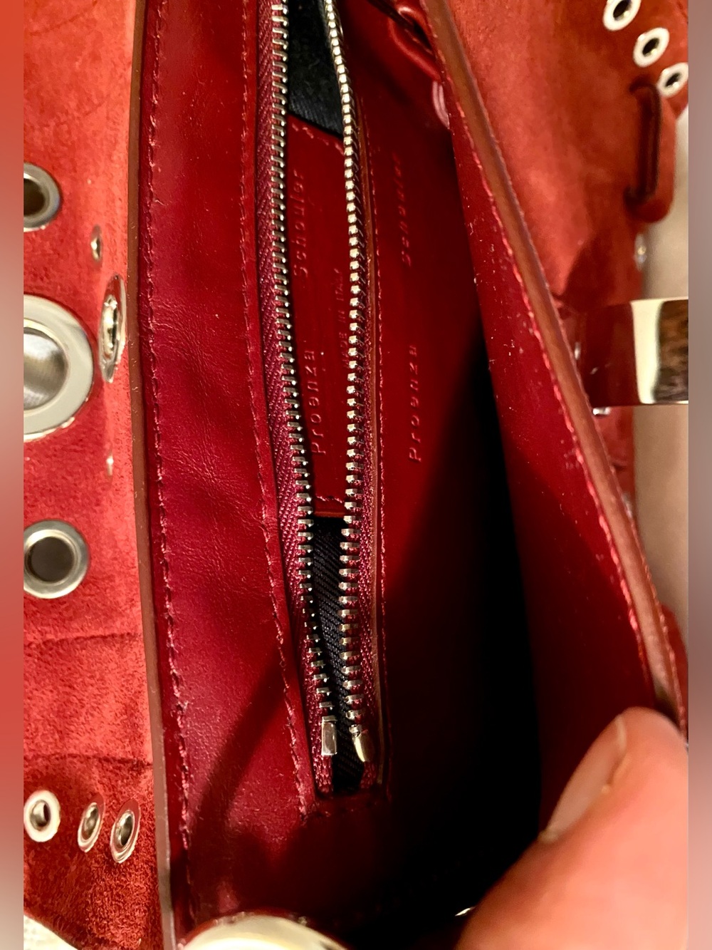 Proenza Schouler Midnight Plum PS1 Mini  Crossbody Suede+Grommet Bag - Picture 8 of 15